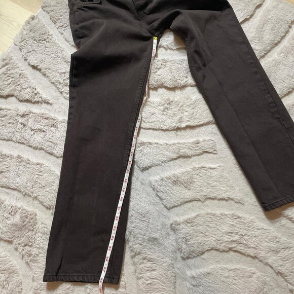 Zara Chocolate Brown High Waisted Straight Leg Jeans Button Fly - Picture 6 of 8